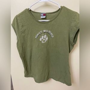 “Tommy Wildcats” Vintage Distressed Crop Top